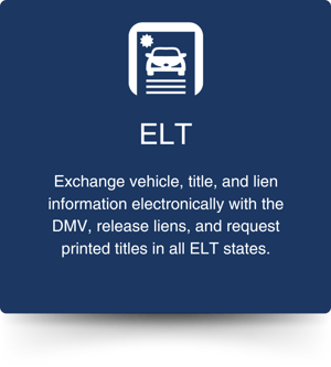 Electronic lien and title services.